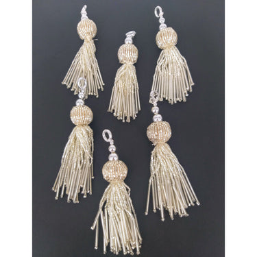 Silver Bead Tassels Latkan, Indian Latkans, Silver Beaded Danglers